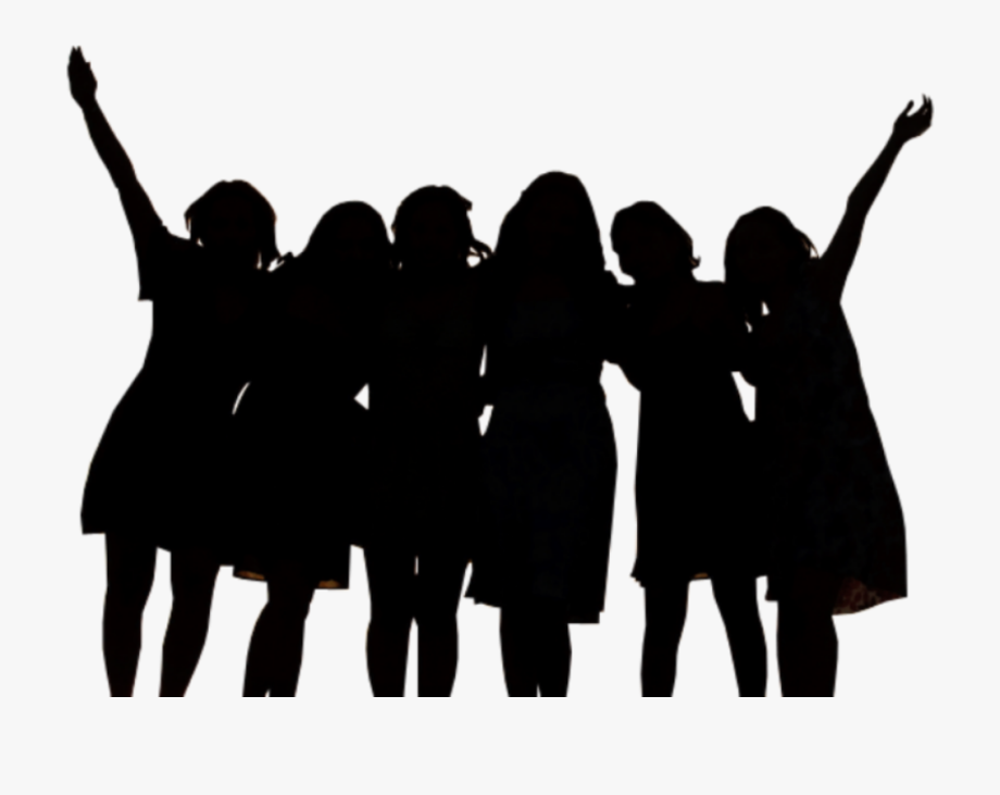 19-195839_crowd-drawing-outline-group-of-girls-silhouette